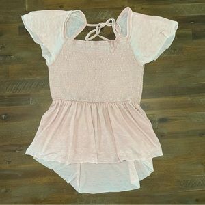 ✅ Rewash pale blush pink babydoll style top with tie in the back EUC